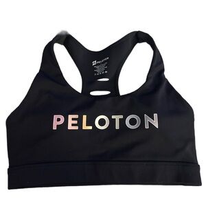 Peloton Racerback Peep Holes Sports Bra Small Black